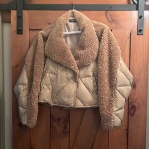 Tan and Cream Women's Jacket